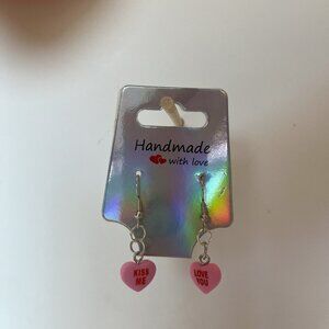 Pink Conversation Heart Earrings
